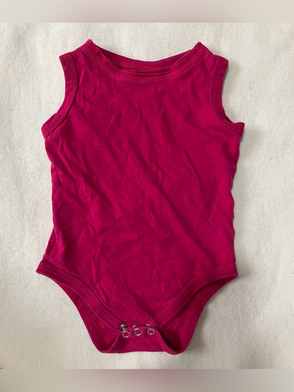 Mini Mioche Fuchsia Organic Cotton Bodysuit 12-18M Made In Canada